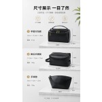 黑色收纳包pu皮疯马皮纹防水耐脏化妆包洗漱包出差旅行男士商务袋